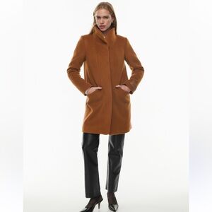 Aritzia Wilfred The Cocoon Coat Wool Cashmere Cigar Brown size XS